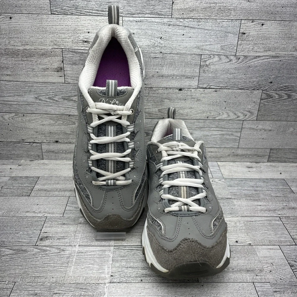 Skechers D'Lites Me Time 11936W Gray Athletic‎ Sneaker Shoes Women Size 9.5